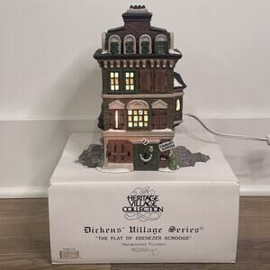 Vintage Dept 56 Dickens' Village Series "The Flat Of Ebenezer Scrooge" Christmas